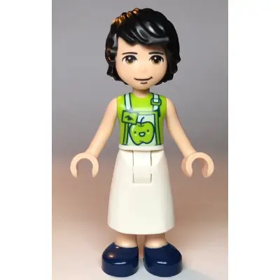Friends David - Lime Shirt, White Apron with Lime Apple, Dark Blue Shoes