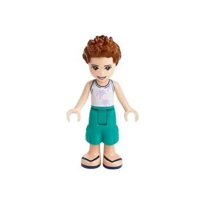 Friends Ethan - Dark Turquoise Shorts, White Top with Palm Trees