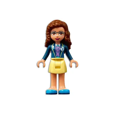 Friends Olivia (Nougat) - Bright Light Yellow Skirt, Dark Blue Jacket, Dark Azure Shoes