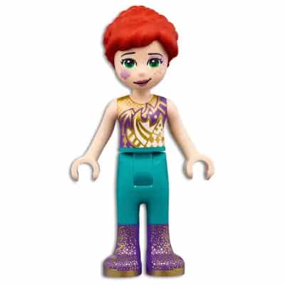 Friends Mia - Dark Purple and Gold Top, Dark Turquoise Pants, Dark Purple Boots with Gold Pattern