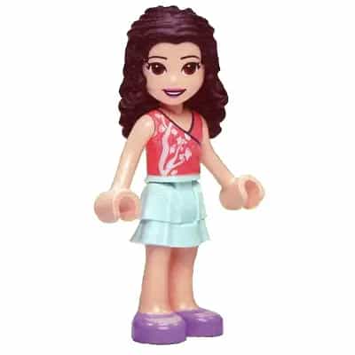 Friends Emma - Light Aqua Skirt, Coral Top, Medium Lavender Shoes