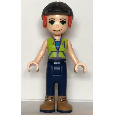 Friends Mia - Dark Blue Trousers, Lime Jacket Top, Black Riding Helmet