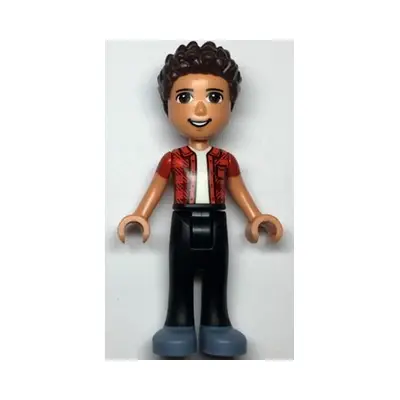 Friends River - Sand Blue Shoes, Black Jeans, Red Checkered Shirt with White Undershirt