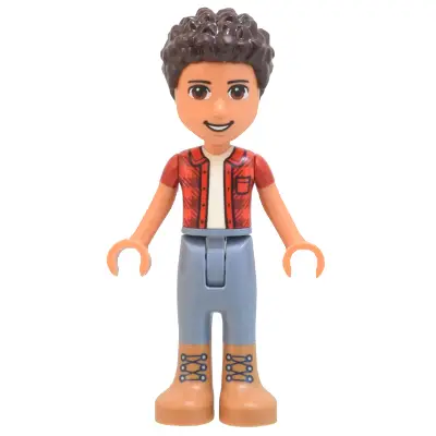 Friends River - Red Checkered Shirt with White Undershirt, Sand Blue Trousers