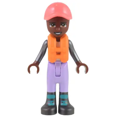 Friends Elijah - Lavender Sailing Outfit, Coral Cap, Orange Life Jacket