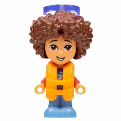 Friends Santiago - Micro Doll, Red and Blue Shirt with Shark, Orange Life Jacket, Trans-Purple Sunglasses