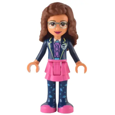 Friends Olivia (Nougat) - Dark Pink Skirt, Dark Blue Leggings, Dark Blue Jacket