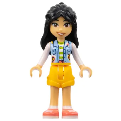 Friends Liann - Bright Light Blue Vest with Pockets, Bright Light Orange Shorts, Coral Shoes