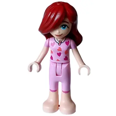 Friends Paisley - Bright Pink Pajamas, Top with Magenta and Coral Hearts