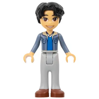 Friends Niko - Sand Blue Jacket, Light Bluish Gray Trousers, Reddish Brown Shoes
