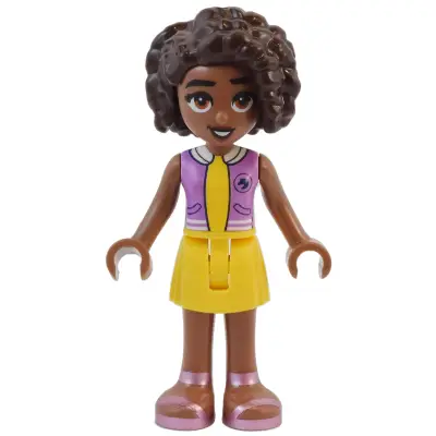Friends Aliya - Medium Lavender Vest, Yellow Skirt, Metallic Pink Sandals