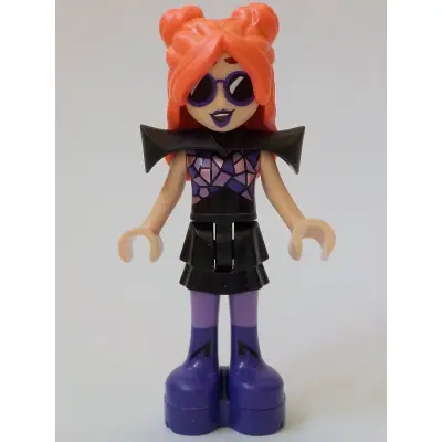 Friends Ley-La (Paisley Persona) - Black Shoulder Pads, Dark Purple Boots, Platform Soles