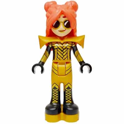 Friends Ley-La (Paisley Persona) - Pearl Gold Shoulder Pads, Black Boots, Platform Soles