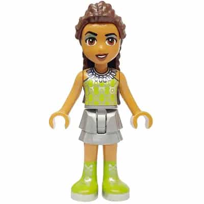 Friends Andrea (Adult) - Flat Silver Skirt, Lime Halter Top and Boots