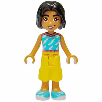 Friends Nabil - Medium Azure Top, Yellow Cropped Trousers
