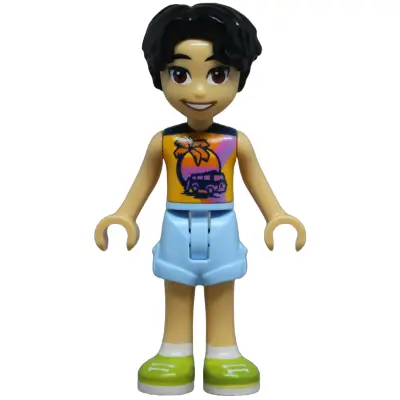 Friends Niko - Bright Light Orange Sleeveless Shirt, Bright Light Blue Shorts, Lime Shoes
