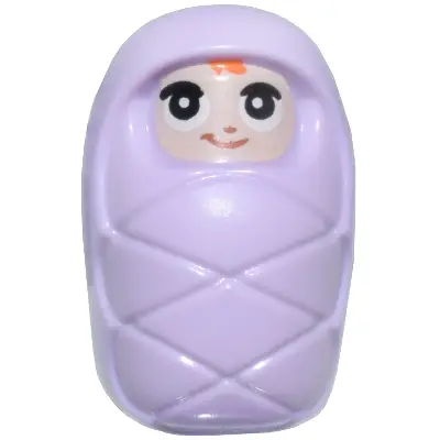 Baby / Infant - with Stud Holder on Back with Smiling Face, Large Eyes and Orange Hair Pattern (Baby Ella) (6483678)
