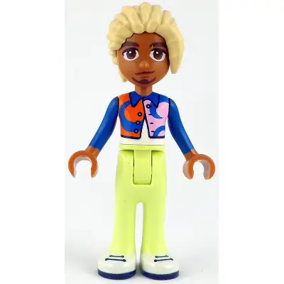 Friends Faraji - Bright Pink and Reddish Orange Jacket, Yellowish Green Trousers