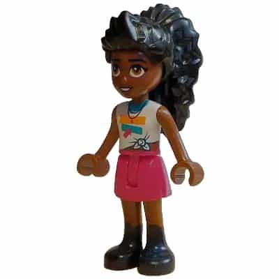 Friends Elsa D - White Knotted Sleeveless Shirt, Magenta Skirt, Black Boots
