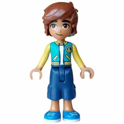 Friends Leo - Dark Turquoise and Yellow Jacket, Dark Blue Cropped Trousers, Blue Shoes