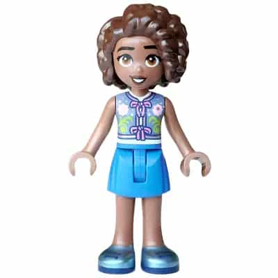 Friends Aliya - Sand Blue Vest, Blue Skirt, Metallic Light Blue Shoes