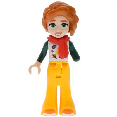 Friends Autumn - White T-Shirt with Leaves, Bright Light Orange Bell-Bottoms, Orange Shoes