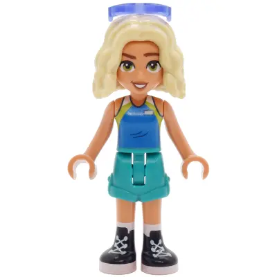 Friends Nova - Blue Sleeveless Top, Dark Turquoise Shorts, Black Boots, Sunglasses