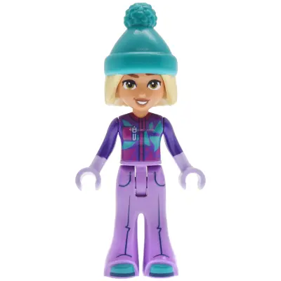 Friends Nova - Dark Purple and Medium Lavender Ski Suit / Jacket, Trousers Bell-Bottoms, Dark Turquoise Hat