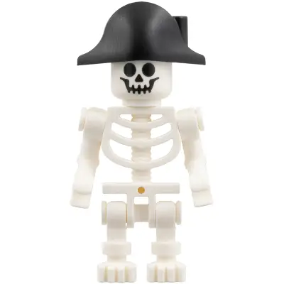Skeleton - Standard Skull, Bent Arms Horizontal Grip, Black Bicorne Hat