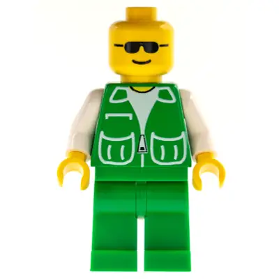 Jacket Green with 2 Large Pockets - Sunglasses, Green Legs, No Headgear (Green Cruiser)