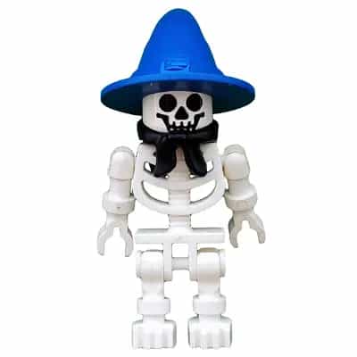 Skeleton with Standard Skull, Blue Wizard / Witch Hat and Black Bandana (Boney)