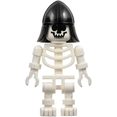 Skeleton with Standard Skull, Black Neck Protector Helmet