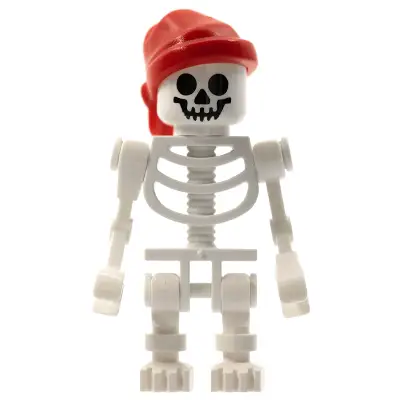 Skeleton, Fantasy Era Torso with Standard Skull, Mechanical Arms, Red Bandana with Single Tail in Back