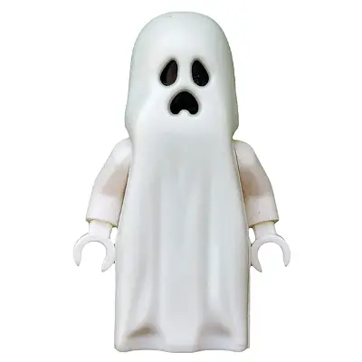 Ghost with Pointed Top Shroud with 1 x 2 Plate and 1 x 2 Brick as Legs