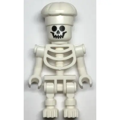 Skeleton - Standard Skull, Bent Arms Vertical Grip, White Chef Toque