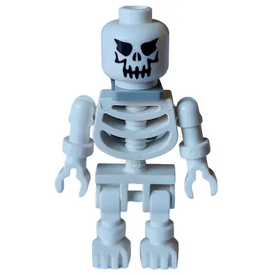 Skeleton - Evil Skull, Floppy Arms, Light Bluish Gray Neck Bracket