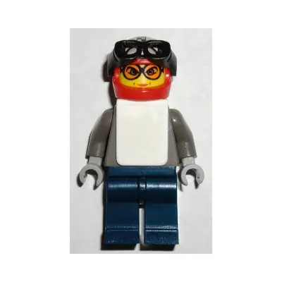 Snowboarder, Dark Gray Shirt, Dark Blue Legs, White Vest