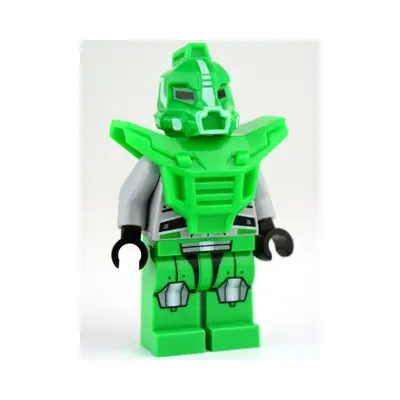 Bright Green Robot Sidekick with Armor