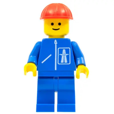 Highway Pattern - Blue Legs, Red Construction Helmet