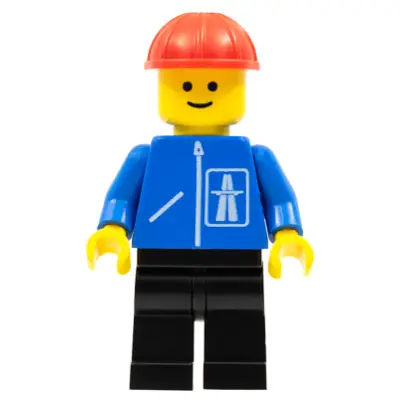 Highway Pattern - Black Legs, Red Construction Helmet