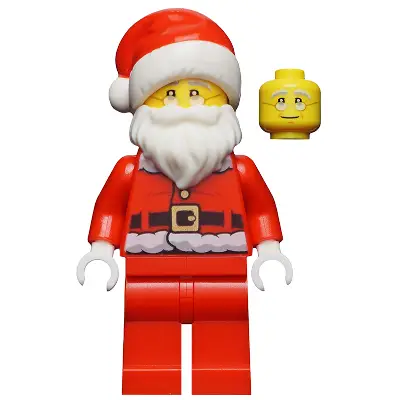 Santa - Fur Lined Jacket with Candy Cane on Back, Red Legs, Glasses