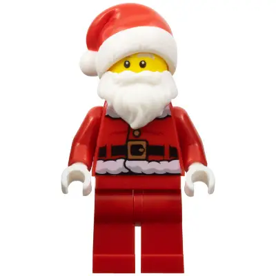 Santa - Fur Lined Jacket with Candy Cane on Back, Red Legs, Open Mouth