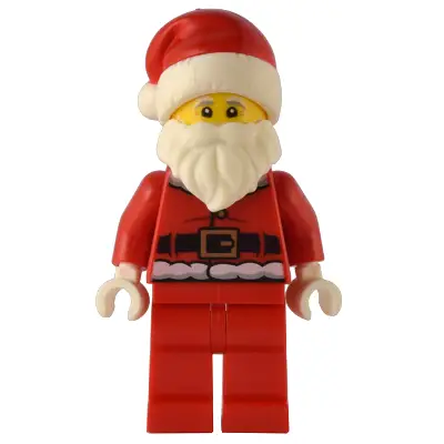 Santa - Fur Lined Jacket with 2 Dark Red Creases on Back, Red Legs