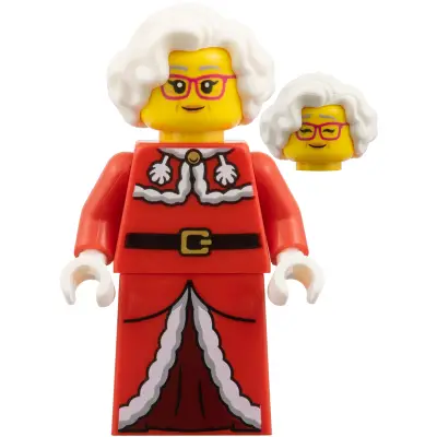 Mrs. Claus - Red Jacket, Dark Red Printed Skirt