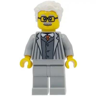 Grandfather - Light Bluish Gray Jacket with Pinstripes and Legs, White Hair