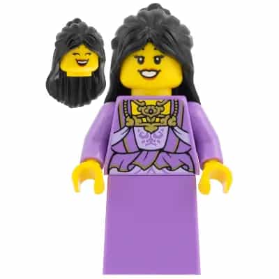 Woman - Medium Lavender Vest and Skirt, Black Hair