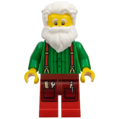 Santa Claus - Green Shirt with Suspenders, Red Legs