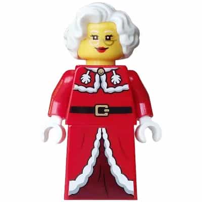Mrs. Claus - Red Jacket, Dark Red Printed Skirt, Gold Glasses