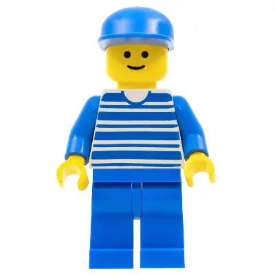 Horizontal Lines Blue - Blue Arms - Blue Legs, Blue Cap