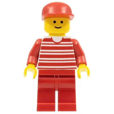Horizontal Lines Red - Red Arms - Red Legs, Red Cap